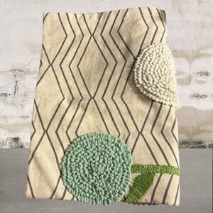Anthropologie NWT Hydrangea Tufted Chevron Cotton Dishtowel
